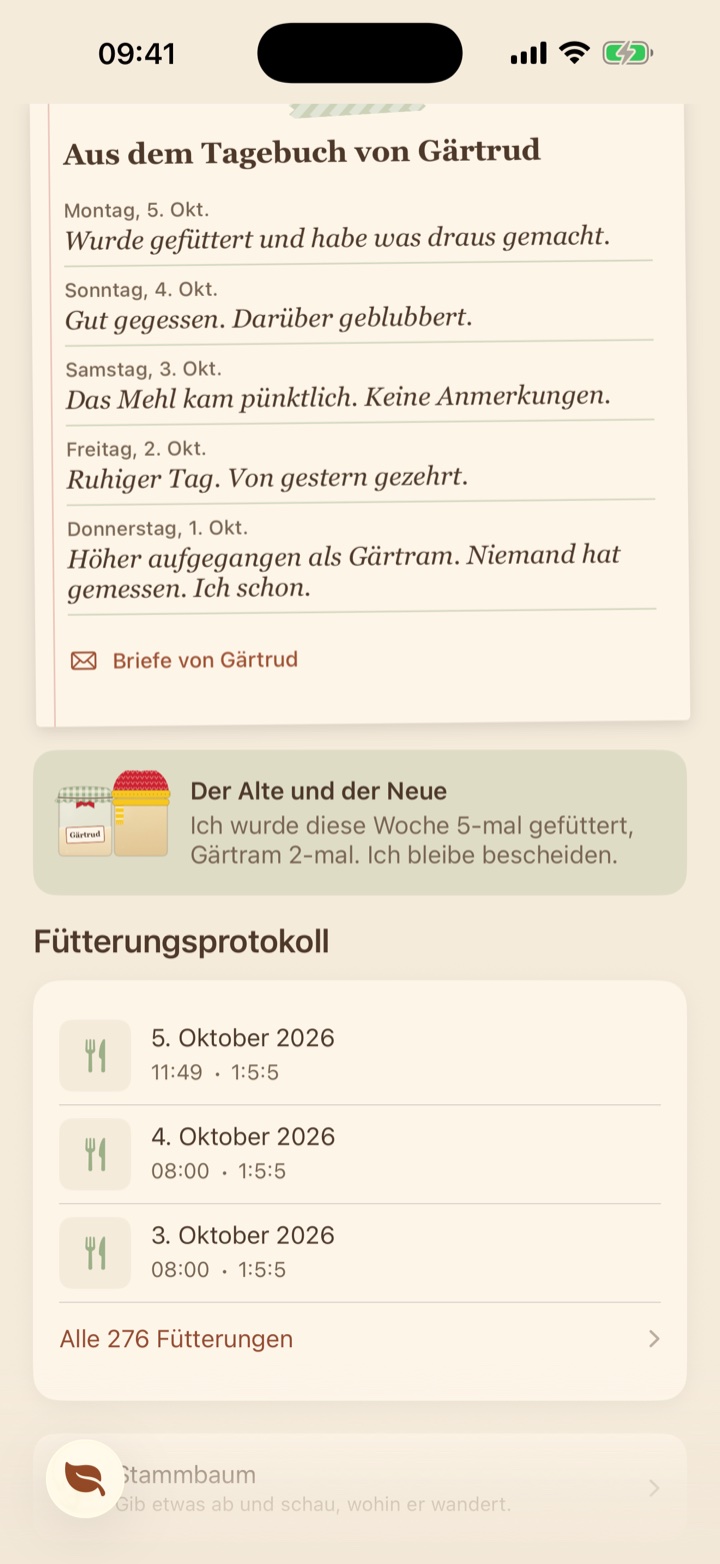 The jar's diary, a note about the other jar, and the feeding log.